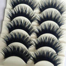 5 Pairs Blue+Black Handmade Long Thick Cross False Eyelashes Makeup Eye Lashes