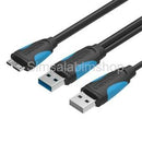 Dual USB 3.0 A Male to Micro B Y Power Data Cable Mobile Hard Disk HDD Cord