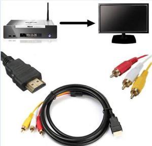 1080p HDMI Male S-video to 3 RCA AV Audio Cable Cord Adapter for TV HDTV DVD