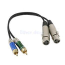 Dual XLR Female to Dual RCA Male Patch Cable - 2-XLRF to 2-RCA Audio Cable