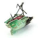 Aquarium Ornament Wreck Boat Sunk Ship Air Split Shipwreck Fish Tank Cave Decor