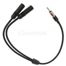 12" Universal Male to 2 Female Splitter Extension Radio AM/FM Antenna Cable