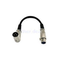 1ft Premium XLR Male to Female Right-Angle Microphone Audio Extension Cable