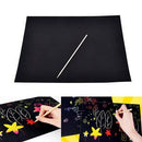 1 A4 Sheets Rainbow Scratch Colourful Stencil Art Craft Engraving Paper With Pen