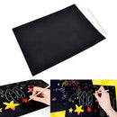 1 A4 Sheets Rainbow Scratch Colourful Stencil Art Craft Engraving Paper With Pen