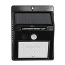 20 LED Solar Power PIR Motion Sensor Wall Light Outdoor Garden Waterproof Lamp