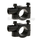 2x Motorcycle Bike 7/8'' Handlebar Mirror Mounting Clamp Bracket Clip Black
