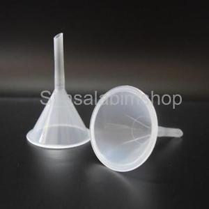 2x 60mm Plastic Clear Long Stem Gauge Funnel For Lab Tester Liquid Spout