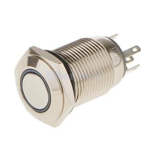 16mm 12V Momentary Push Button Switch OFF (ON) Car Dash Boat SPST Blue LED