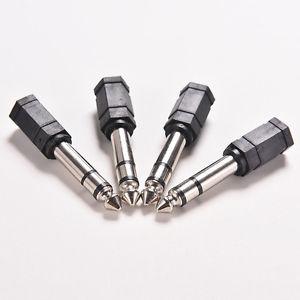 4Pcs 6.5mm 1/4 Male to 3.5mm 1/8 Female Stereo Audio Mic Plug Adapter Jack SP