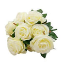 Rose Bouquet Home Party Artificial Flower Props Garden Decor White & Green