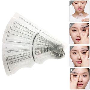 12 Eyebrow Grooming Shaping Stencil Kit Brow Template Makeup Shaper DIY Tool