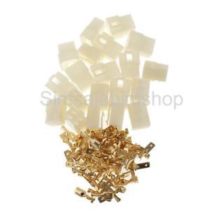 10 Kits 4 Way Pin 6.3mm Electrical Locking TAB Connector Plug & Socket Kit