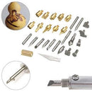 28pcs Wood Burning Pen Tips & Stencil Set Soldering Iron Working Carving Burner