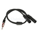 12" Universal Male to 2 Female Splitter Extension Radio AM/FM Antenna Cable
