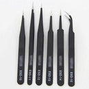 6 pcs ESD Safe Stainless Steel Antistatic Tweezers Maintenance Tool Set