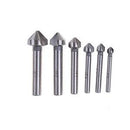 6pcs 3 Flute 90 Degree Hss Chamfer Cutter Bit Chamfering Countersink Drill Bits