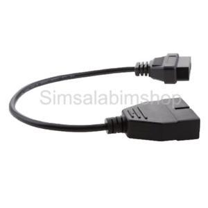 Car Error Fixing 12 Pin To 16 Pin OBD2 OBDII Scanner Cable Adapter For GM