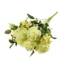 9Heads Artificial Rose Flowers Silk Bouquet Bridal Home Vase Decor DIY Green