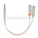 3.5mm Stereo Audio Male to 2 Female Headphone Mic Y Splitter Cable Adapter