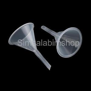 2x 60mm Plastic Clear Long Stem Gauge Funnel For Lab Tester Liquid Spout