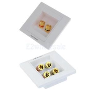 2pcs Speaker Wall Face Plate with 2+4 Golden Binding Posts Banana Plug