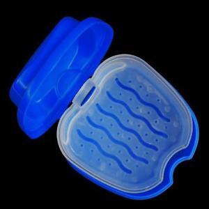 Denture Bath Box Case Dental False Teeth Storage Box with Hanging Net Container