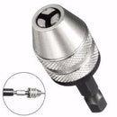 1/4'' Inch Hex Shank Keyless Drill Bit Chuck Adapter Converter Quick Change Tool