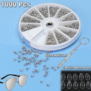 1000pcs Tiny Screws Nut + Screwdriver Watch Eyeglass Glasses Repair Tool Set Kit