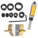 8Pcs Woodworking Spacing Ring+Hex Wrench+Flush Trim Router Bit 1" Cutter