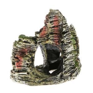 Aquarium Mountain Coral Reef Rock Fish Hide Cave Stone Moss Fish Tank Decor