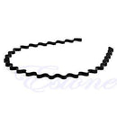 Mens Women Unisex Black Wavy Hair Head Hoop Band Sport Headband Hairband Fashion