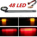 Universal Flexible Motorcycle 48LED Light Strip Rear Tail Brake Stop Turn Signal