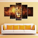 5 Panel Lion Head Canvas Print Wall Art Oil Painting Picture Decor Noframe L