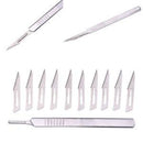 10Pcs 11# Carbon Steel Surgical Scalpel Blades PCB Circuit Board + 3 # Handle