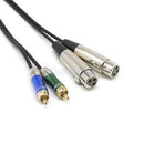 Dual XLR Female to Dual RCA Male Patch Cable - 2-XLRF to 2-RCA Audio Cable
