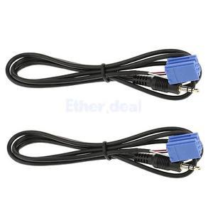 2x 3.5mm MP3 Car Audio AUX In Input Interface Music Cable For VW Passat Bora