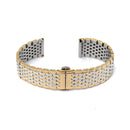 18mm Black Silver Gold Stainless Steel Solid Nine Bead Watch Band