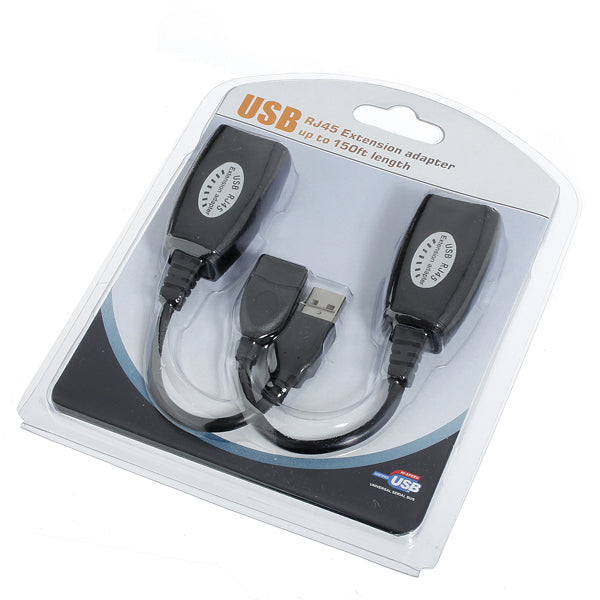 USB CAT5/CAT5E/6 RJ45 LAN EXTENSION ADAPTER CABLE 150ft