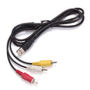 USB Male A to 3 RCA AV A/V TV Adapter Cord Audio Cable