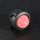 5Pcs Mini Round Red 2 Pin SPST ON-OFF Rocker Push Button Switch