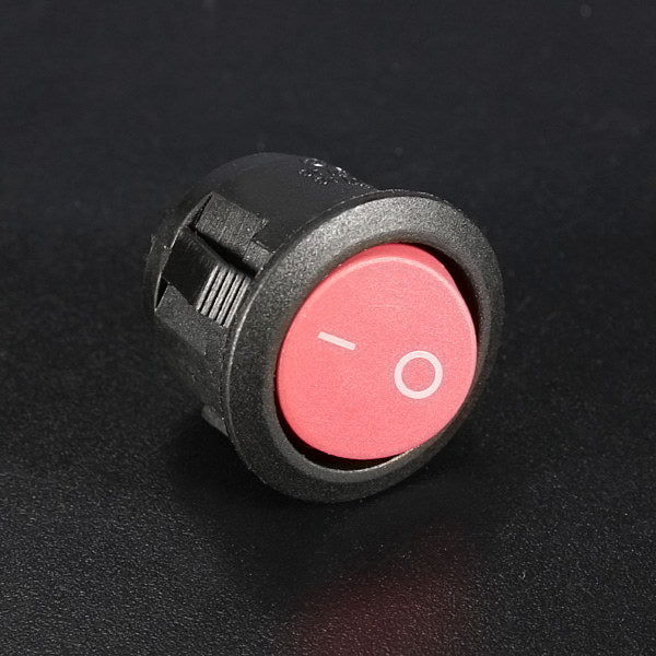 5Pcs Mini Round Red 2 Pin SPST ON-OFF Rocker Push Button Switch