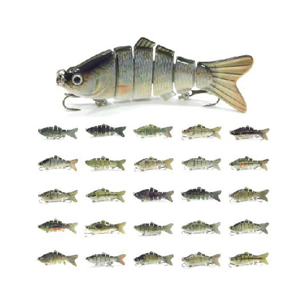 ZANLURE 10CM 19G Sinking Fishing Bait Lure 6 Sections Fish Hard Swimbait