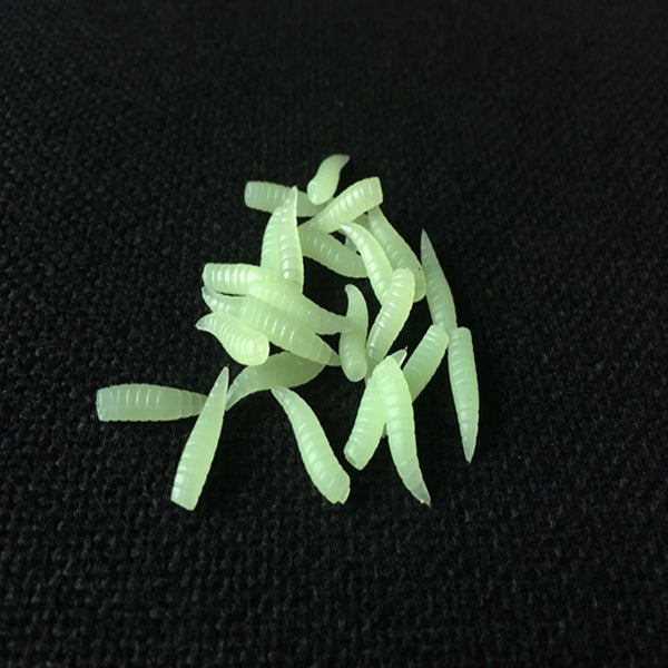 ZANLURE 25 Pcs 16MM Soft Silicone Noctilucent Fishing Lure Worms Grub with Taste