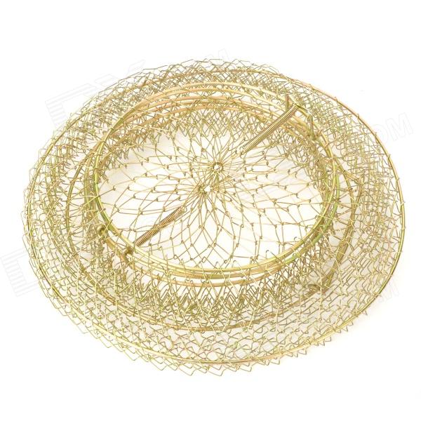 Foldable Golden Steel Wire Fishing Pot Trap Net Crab Cage