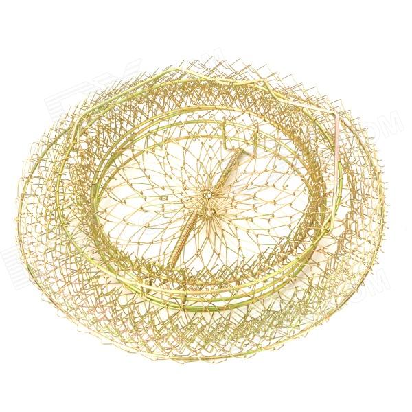 Foldable Golden Steel Wire Fishing Pot Trap Net Crab Cage