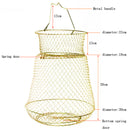 Foldable Golden Steel Wire Fishing Pot Trap Net Crab Cage
