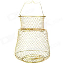 Foldable Golden Steel Wire Fishing Pot Trap Net Crab Cage