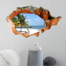 3D Beach Wall Decals 38 Inch Removable Sea Wall Art Stickers Home Decor