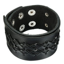 Punk Weaving Adjustable Bracelet Men Wristband Cross Bangle Chain